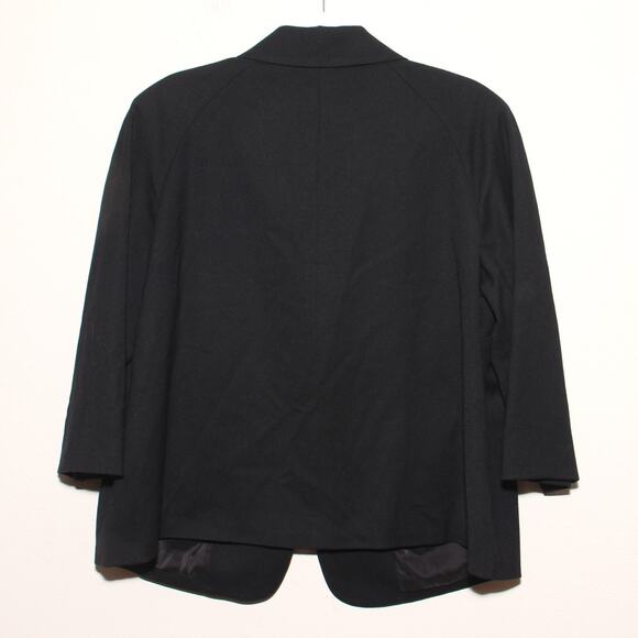Talbots Woman Wool Blend Blazer Jacket Size 16W Black - Picture 2 of 6
